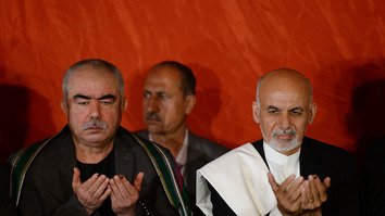 First Vice President Abdul Rashid Dostum, with President Ashraf Ghani in Kabul.