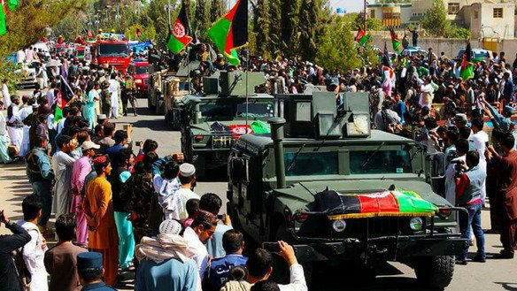 Independence Day celebrations in Herat Province, attended by President Ashraf Ghani, included a parade of military vehicles. [Salaam Times]