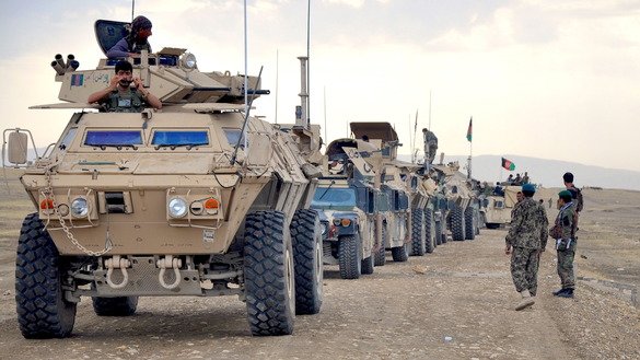Afghan National Army's (ANA) vehicles can been seen in this picture taken on October 16. [Hedayatullah] 
