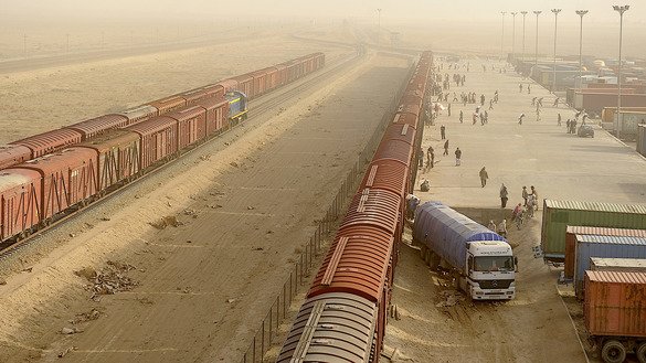 The Mazar-e-Sharif railway station is shown in 2013. [Asian Development Bank]