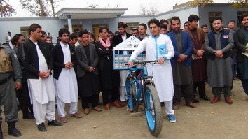 Activist's bike journey spreads message of education across Afghanistan