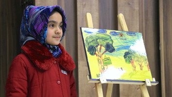 Afghan children demand peace through drawings, writing