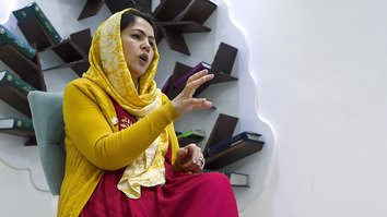 Defending women's rights, Afghan trailblazer stares down Taliban representatives