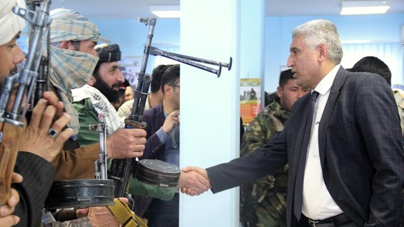 Iran has sponsored terrorist acts in Afghanistan for years, undermining infrastructure projects and sowing sectarian division. Then-Herat Provincial Governor Mohammad Asif Rahimi greets former Taliban insurgents in February 2018 after they surrendered and admitted to receiving training in Iran for sabotage operations. [Sulaiman]