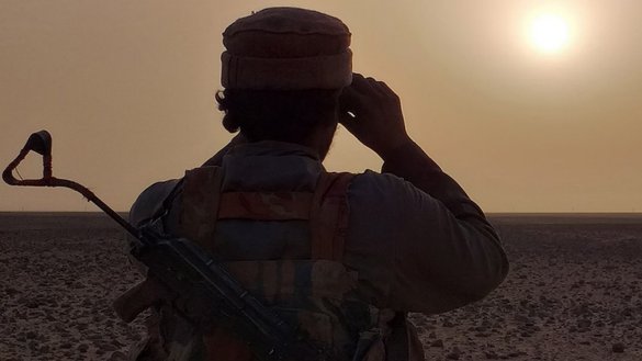 Seen here is an ISIS member looking to the horizon. ISIS recently deemed Pakistan a "province", evidence the terror group is trying to raise its profile in the country. [File]