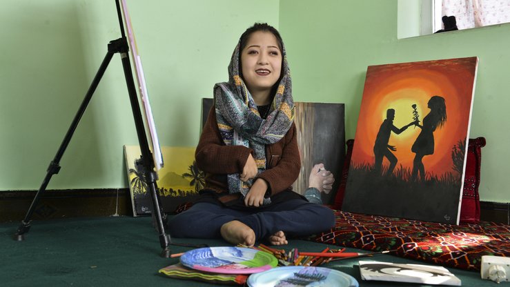 Afghan Artist Overcomes Disability Discrimination To Open Art Centre 0948