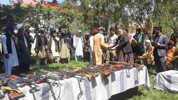 Taliban fighters lay down arms in Badghis, hopeful for peace talks