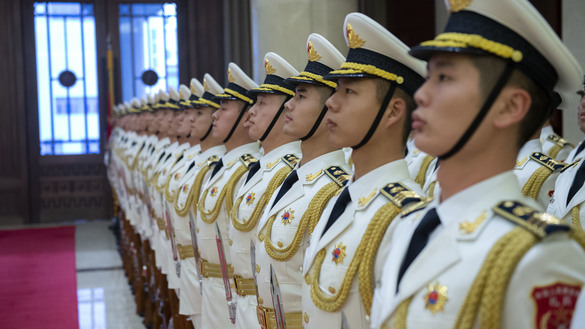 Chinese sailors stand in formation at People's Liberation Army headquarters in Beijing January 14, 2019. [CENTCOM]