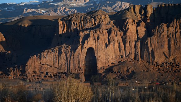 In this picture taken on March 5, a general view shows the site of the giant Buddha statues, which were destroyed by the Taliban in 2001, in Bamiyan province. [Wakil Kohsar/AFP]
