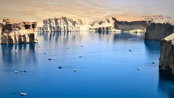 Band-e-Amir National Park in Bamiyan province can be seen in this photograph taken July 11. [Najibullah/Salaam Times]
