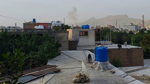 In this photograph taken July 31, smoke rises from a house following a US drone strike in the Sherpur area of Kabul, where al-Qaeda chief Ayman al-Zawahiri was killed. [AFP]