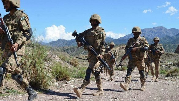 Pakistani military personnel during a patrol in 2018. Pakistan is seen as particularly vulnerable to suffering the consequences of being closely allied with China. [Pakistan Army]