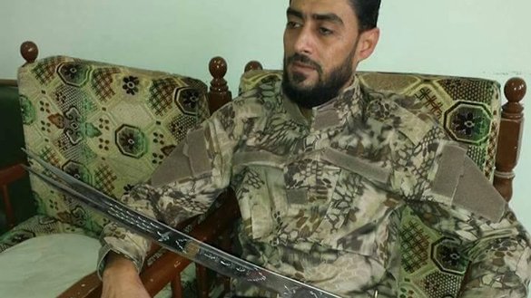 Rani Jaber, commander of the IRGC-aligned al-Hadi Battalion in Daraa, is seen here in a photo posted online on August 14. [Horan Free League]