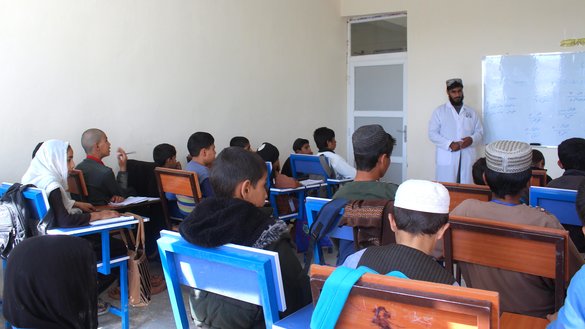 This photograph taken on November 7 shows a classroom at the Omari Modern Studies School in Lashkargah, Helmand province. [Abdul Khaleq Hamim/Salaam Times]