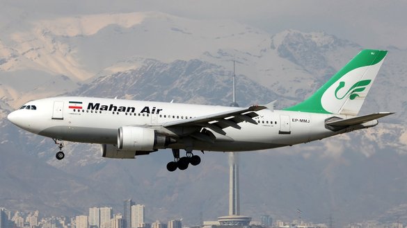 Mahan Air flight above Tehran. The airline, which is partly owned by the IRGC, has been tied to weapon and militant transfers for years. [File]