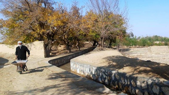 A 2.4-km-long irrigation canal that was built by the United Nations Development Programme (UNDP) in Dawlatabad district, Balkh province, is shown in this photo taken November 14. [Swedish Committee for Afghanistan]