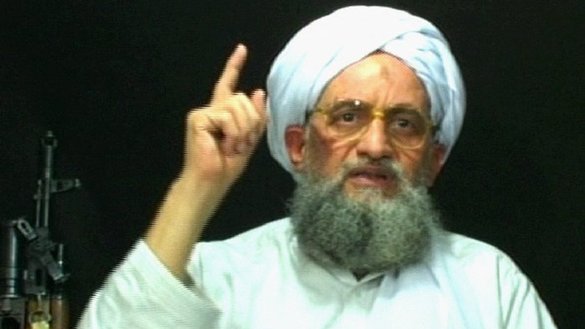 A grab from a video broadcast on June 9, 2006, shows Ayman al-Zawahiri speaking in a new videotape, one day after a joint US-Jordanian operation killed the al-Qaeda chief in Iraq, Abu Musab Al-Zarqawi. Al-Zawahiri was reportedly killed in a US strike in Kabul in 2022. [Al-Jazeera/AFP]