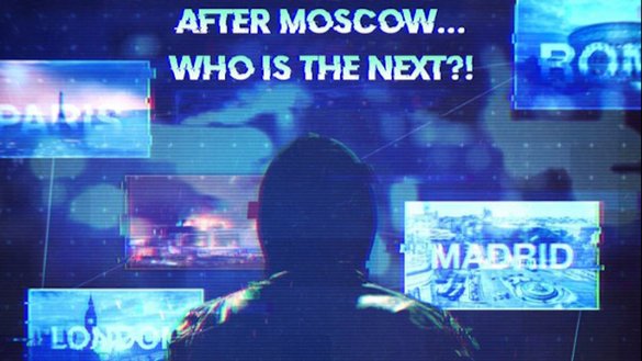 Following the March ISIS attack in Moscow, main ISIS-K propaganda outlet Al-Azaim shared an image, in collaboration with pro-ISIS outlet Al-Battar, threatening attacks on European cities. [File]