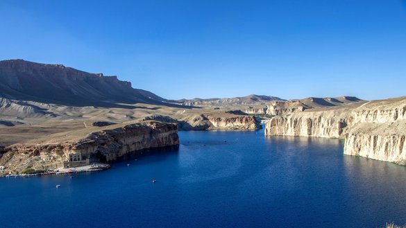 This photograph taken on June 17, 2025 shows a lake at the Band-e Amir National Park in Bamiyan province. [Mohammad Faisal NAWEED/AFP]